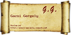 Gazsi Gergely névjegykártya